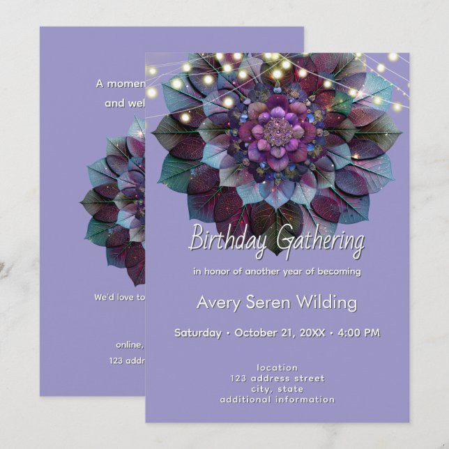 Convite Conselho das Folhas | Arte Mandala P&B (Frente/Verso)