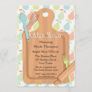 Convite Conselho de corte, utensílios, Chá de panela de co