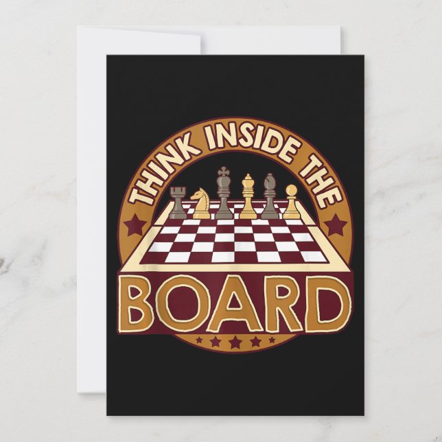 Convite Conselho de Jogo Pensando no Jogador de Xadrez de  (Frente)