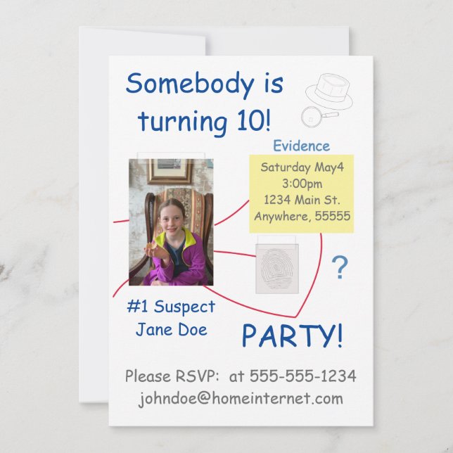 Convite Conselho de Resolução de Crime Mistério (Frente)