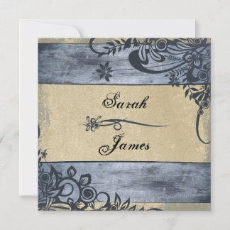 Convite Conselho Rustic Tropical Casamento Invitation Blue