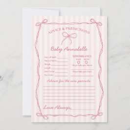 Convite Conselhos de Arco Coquette Rosa para Placa de Chá
