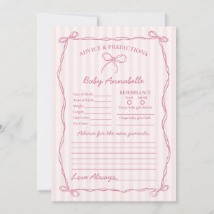 Convite Conselhos de Arco Coquette Rosa para Placa de Chá