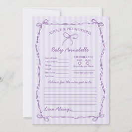 Convite Conselhos de Arco Coquette Roxo para Placa de Chá