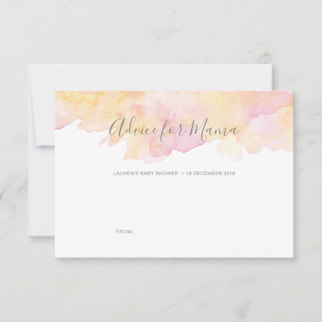 Convite Conselhos de Chá de fraldas de aquarela rosa para  (Frente)