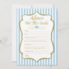 Convite Conselhos Para O Chá de panela Dourado Azul-Bride