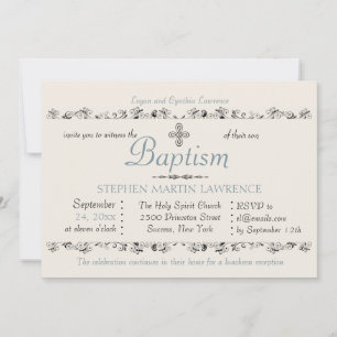 Convite Considerado Sacrament Religioso Invitation (Azul)