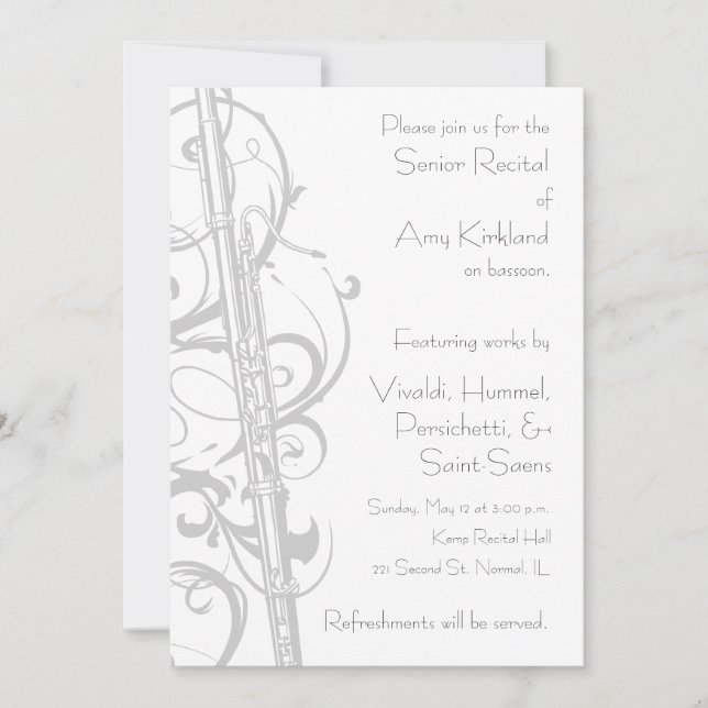 Convite Considerando Bassoon (Frente)