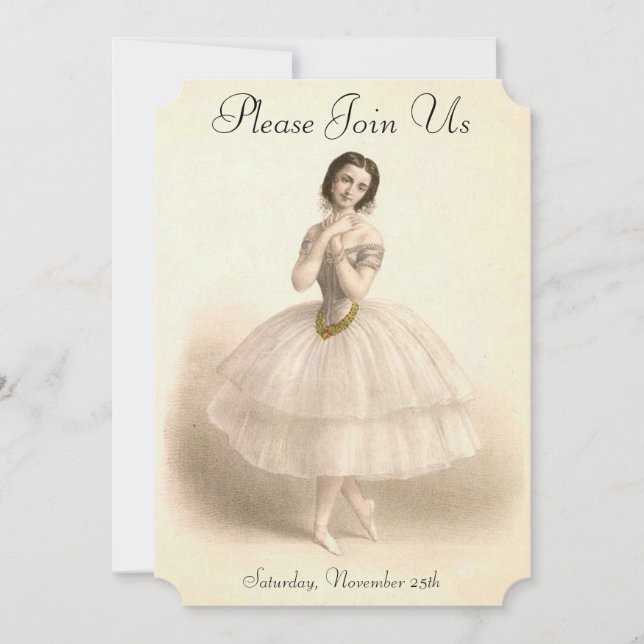 Convite Considerando da dança do balé da dança da (Frente)