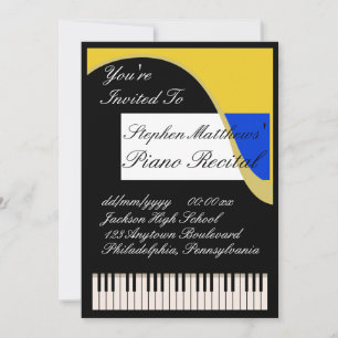 Convite Considerando Piano Elegante