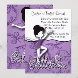 Convite Considerando roxo bonito da dança do balé da