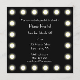 Convite Considerando unisex preto & branco do piano de
