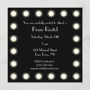 Convite Considerando unisex preto & branco do piano de