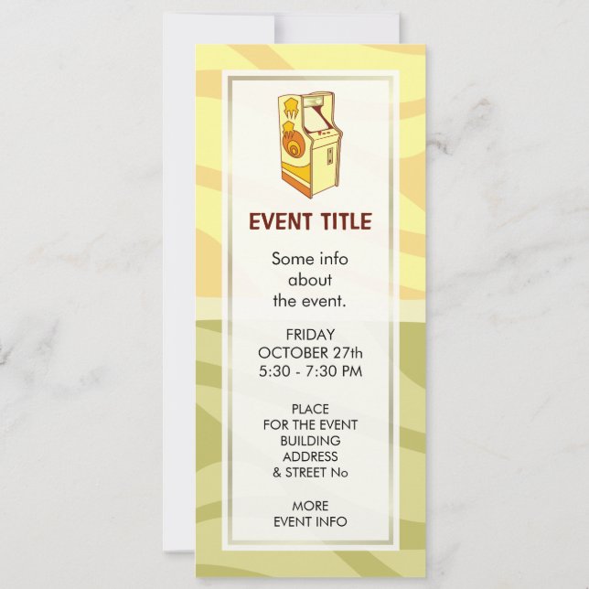 Convite Console de Jogos de Arcade Alto (Verso)