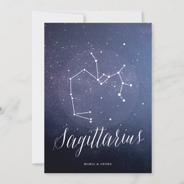 Convite Constelação Celestial Número Sagittarius (Frente)