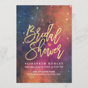 Convite Constelações da Galáxia da Estrela da Noite do chá