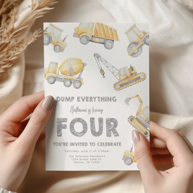 Convite Construção 4ª Festa de aniversário (Criador carregado)