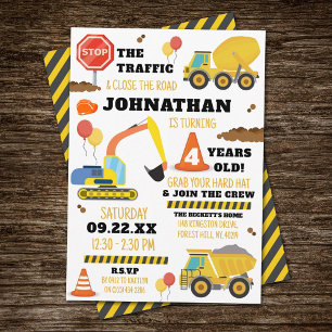 Convite Construção 4º aniversário