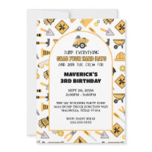 Construção de Bois Amarelos Despejam Caminhão Aniv