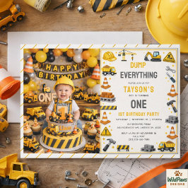 Convite Construction 1ST Birthday | Builder Truck Party 