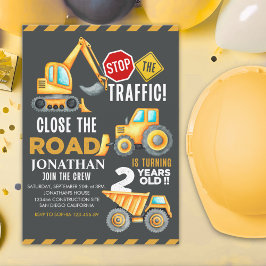Convite Construction Party for 2nd Birthday Boy