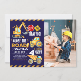 Convite Construction Party for 4th Birthday Boy