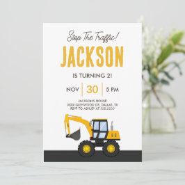 Convite Construction Truck Birthday | Personalized Décor