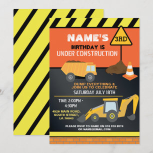 Convite Construtor de construções - Festa de aniversário d