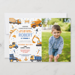 Convite Construtor de construções - Festa de aniversário d
