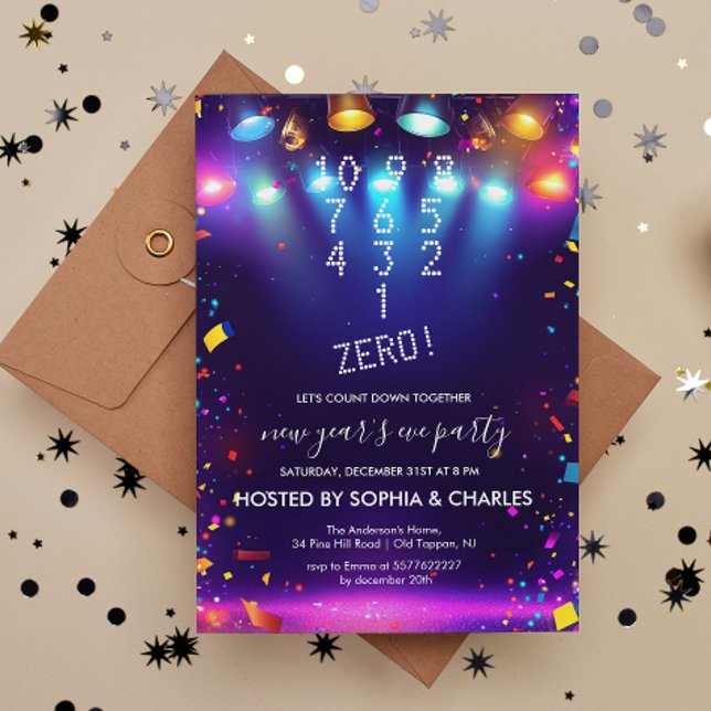 Convite Contar as luzes azuis no festival de Ano Novo (Criador carregado)