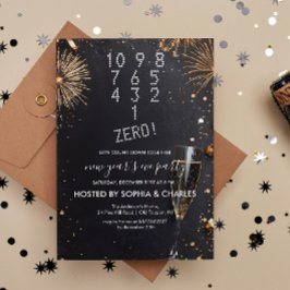 Convite Contar e Champanhe Festa de Véspera de Ano Novo