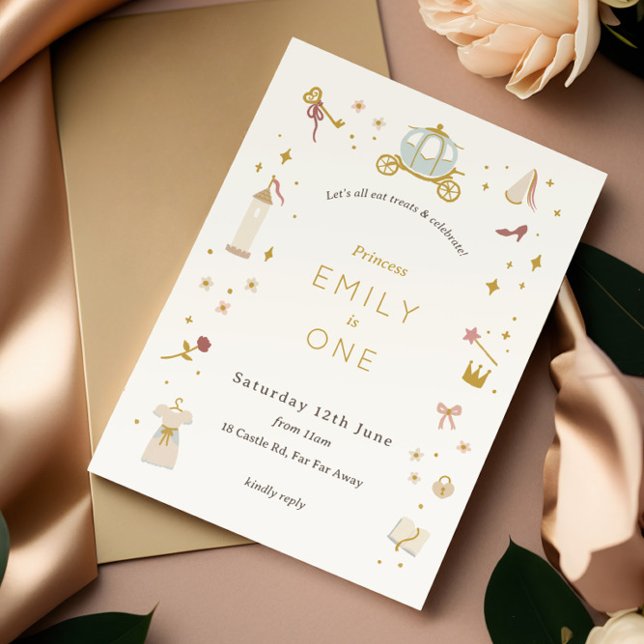 Convite Contato de Fairytala Carruagem Princesa, Princesa, (Criador carregado)