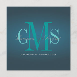 Convite Contemporâneo + azul-teal/classy