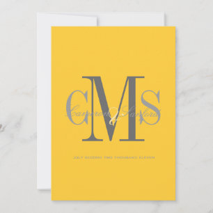 Convite Contemporâneo + classe/amarelo + cinza