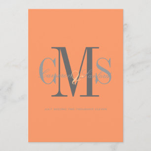 Convite Contemporâneo/clássico/laranja+tempero/cores clara