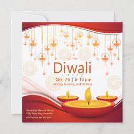 Convite Contemporâneo Diwali Hanging Diyas