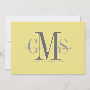 Convite Contemporâneo + elegante/amarelo + cinza