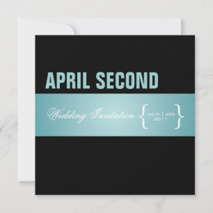 Convite Contemporâneo + sofisticado/verde-azulado + preto