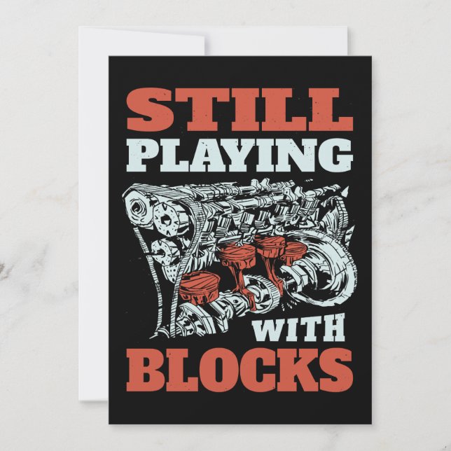 Convite Continuando brincando com blocos mecânicos (Frente)