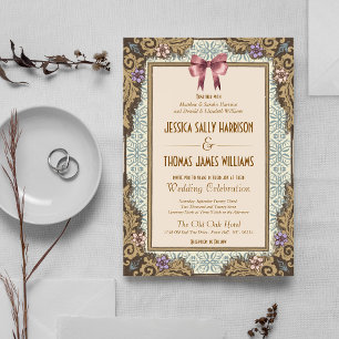 Convite Conto de Fadas Casamento Estilo Dinheiro Antigo