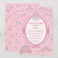 Conto de Fadas Chique Rosa Princesa Aniversário