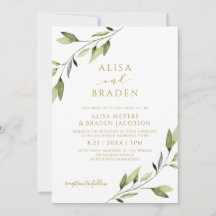 Conto de Fadas de Casamento Folhagem Dourada Aquar