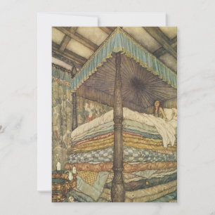 Convite Conto de fadas do vintage, princesa e ervilha,