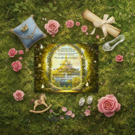 Convite Conto de Fadas Princesa Encantada Castelo Livro de