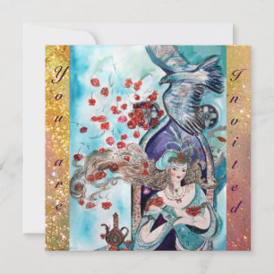 Convite CONTO FAIRY TURCO,brilhante vermelho azul amarelo 