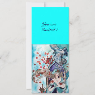 Convite CONTO POPULAR TURCO ,branco azul vermelho brilhant