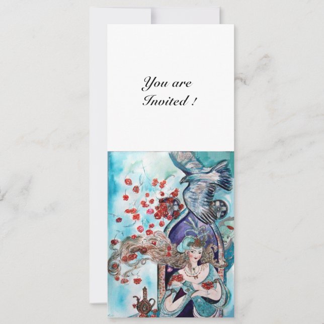 Convite CONTO POPULAR TURCO ,vermelho brilhante azul branc (Frente)