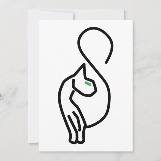 Convite Contorno de Gato de na moda Kitty (Frente)