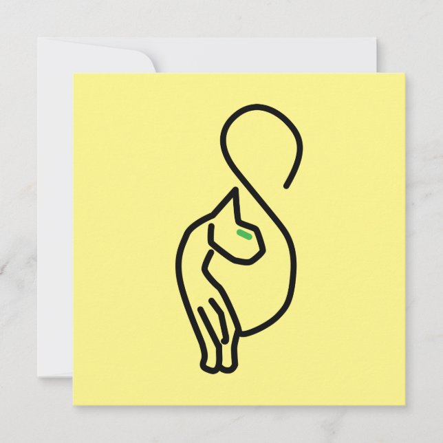 Convite Contorno de Gato de na moda Kitty (Frente)