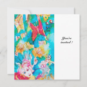 Convite CONTOS DE FADAS UVA branca fúcsia azul preta